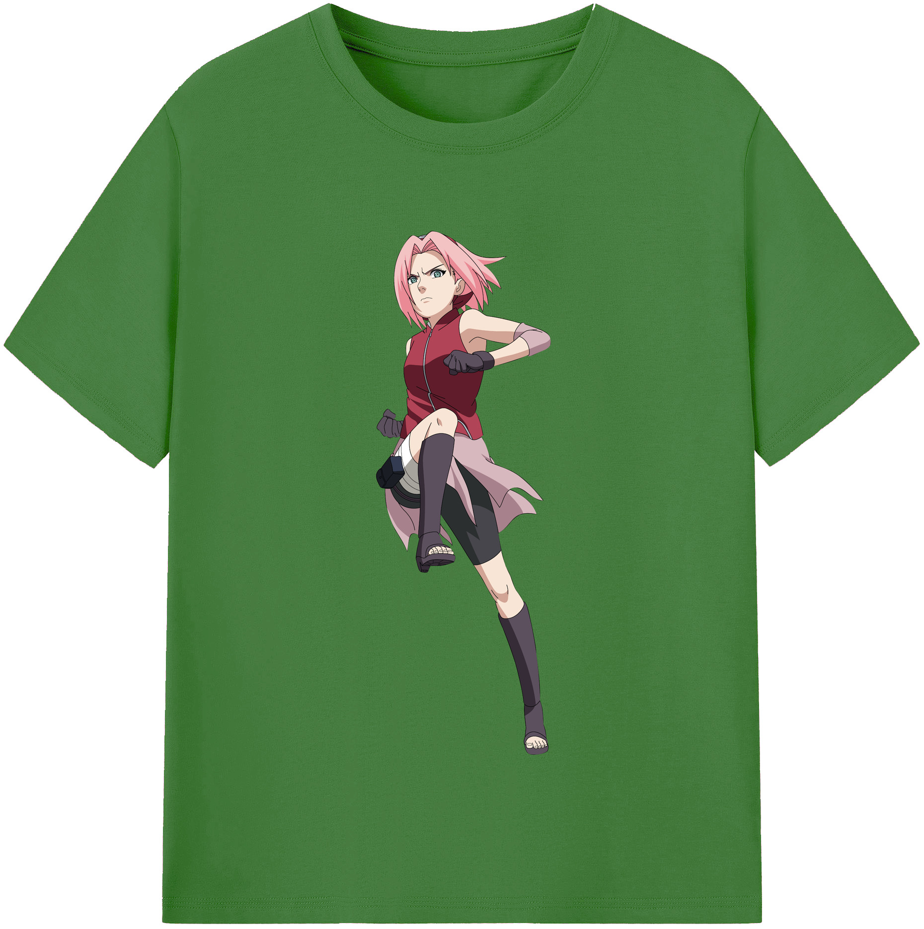 （画像用） NARUTO -ナルト- 春野サクラ Haruno Sakura レディースカジュアルプリントTシャツ（綿100％）